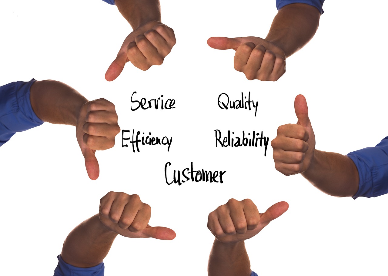 Happy customer service and client satisfaction