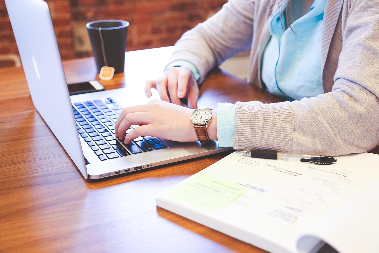 Modern office workspace with computer technology